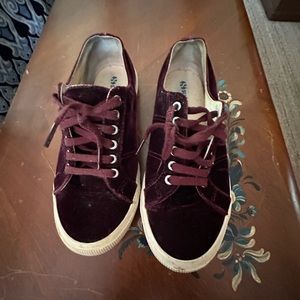 Superga Burgandy Velvet sneakers sz 9/40
